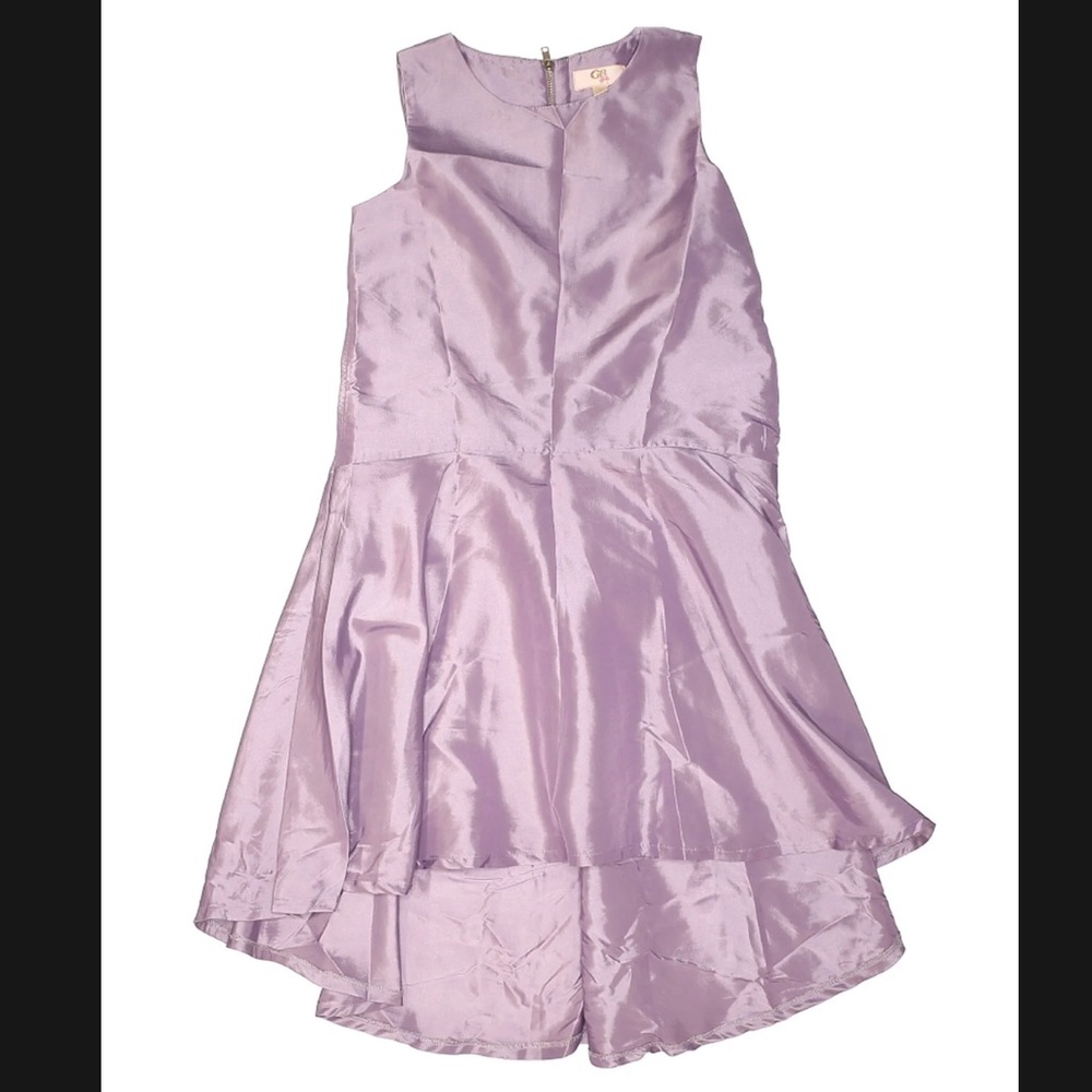 GB girls pink satin taffeta drop-waist dress - Picture 7 of 8